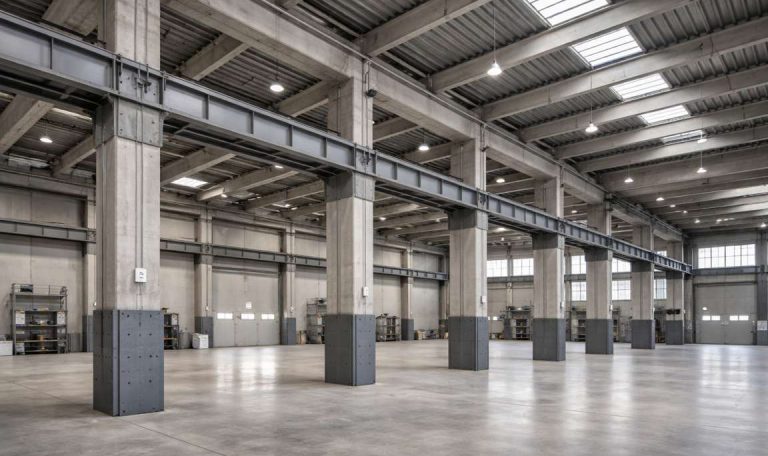 Capannone industriale con interventi di miglioramento sismico e rinforzi strutturali mirati