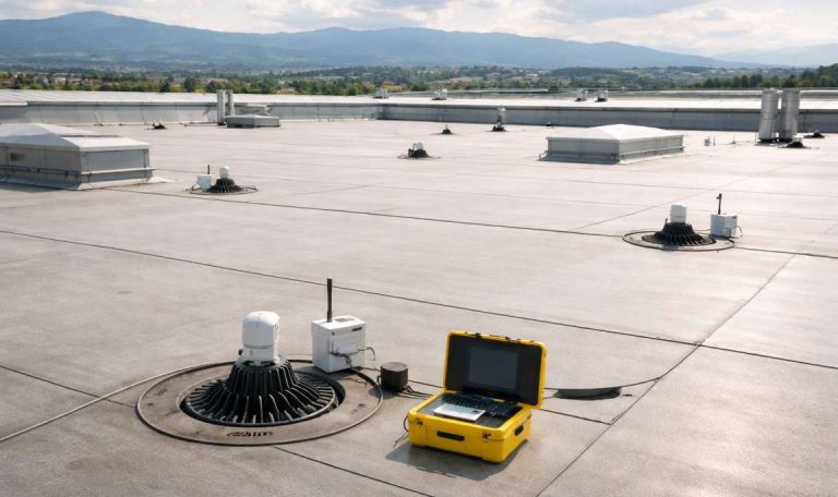 Controllo e manutenzione della copertura di un edificio industriale