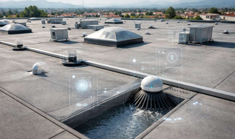 Sensori INDRA per monitoraggio copertura capannone industriale
