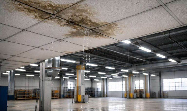 Infiltrazione acqua in capannone industriale