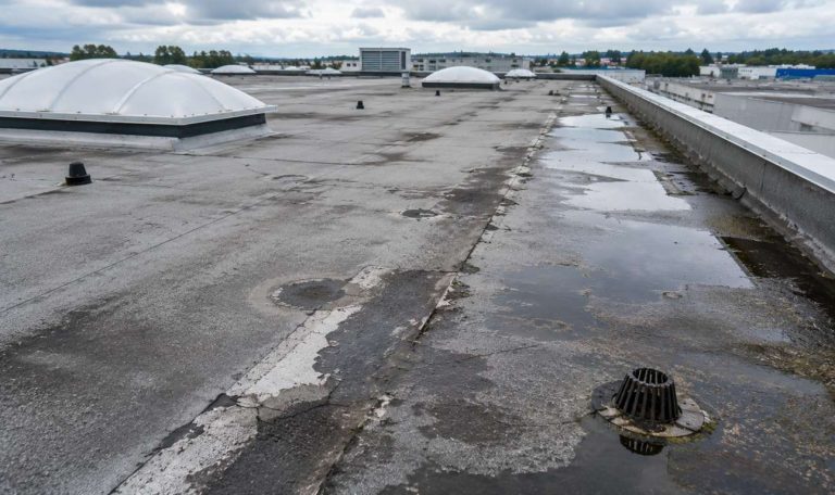 Segni di deterioramento su copertura industriale