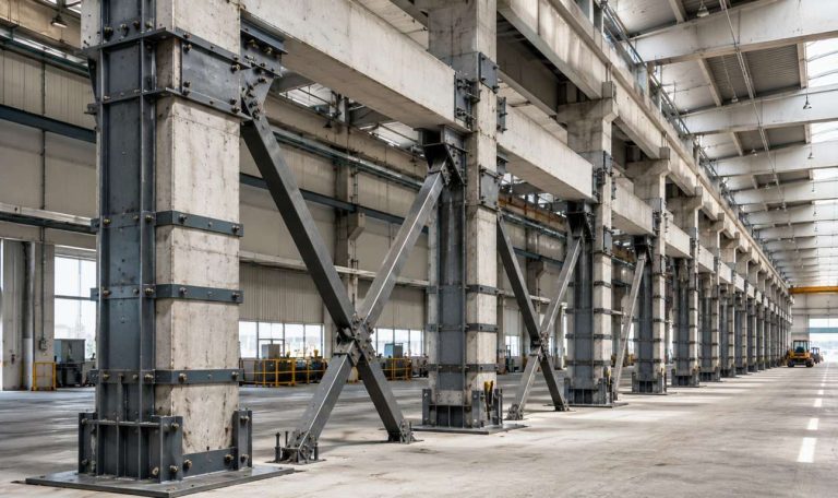 Intervento di adeguamento sismico su capannone industriale prefabbricato