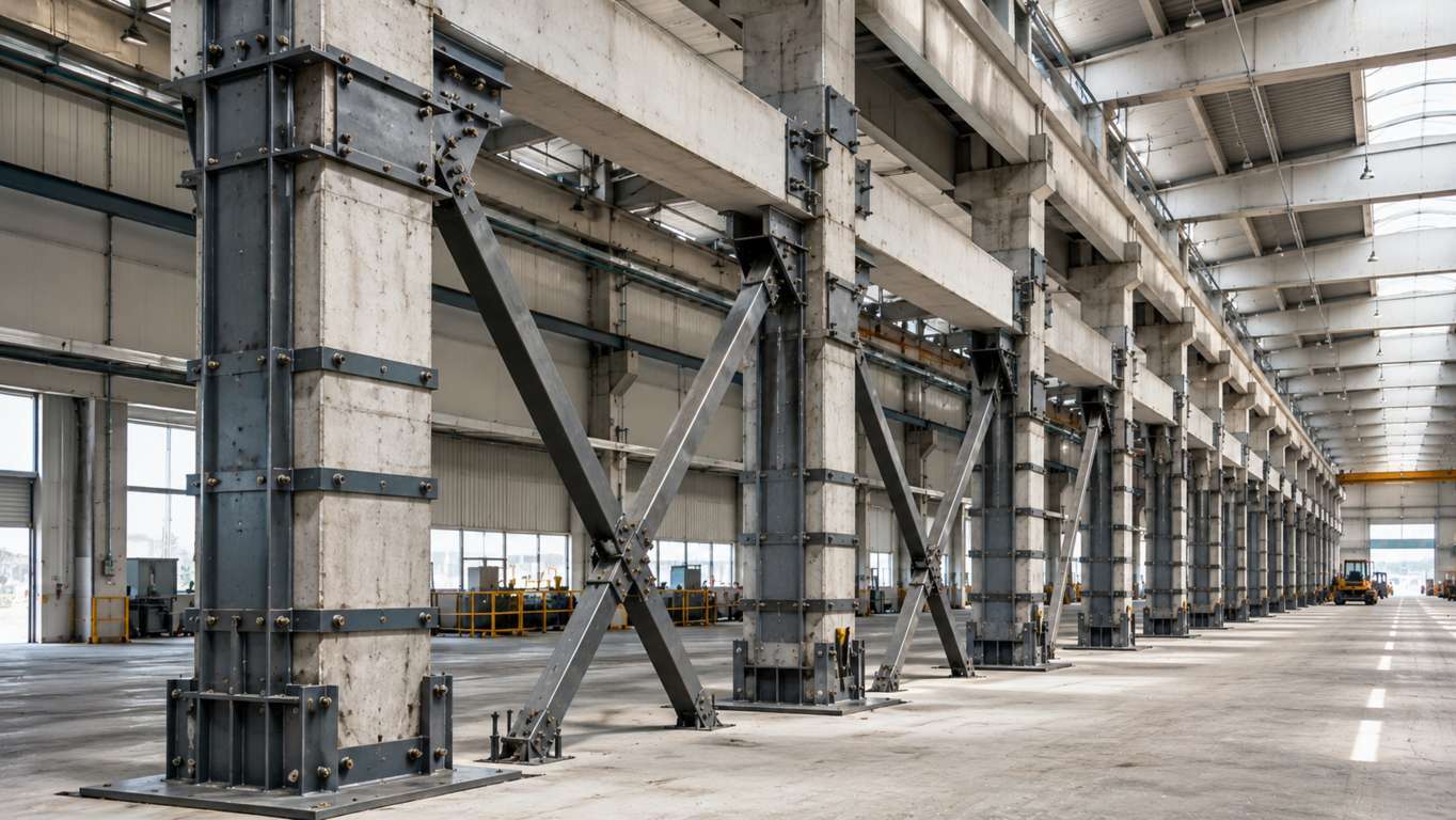 Intervento di adeguamento sismico su capannone industriale prefabbricato