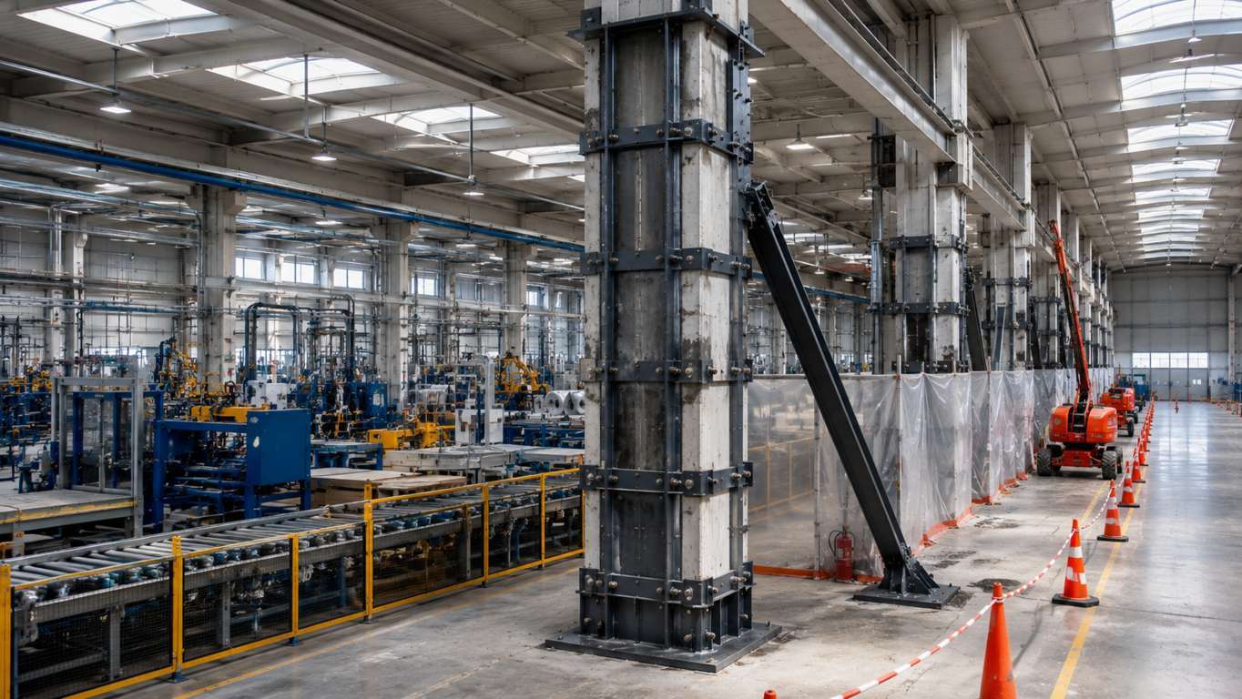 Intervento strutturale in capannone industriale senza fermare la produzione