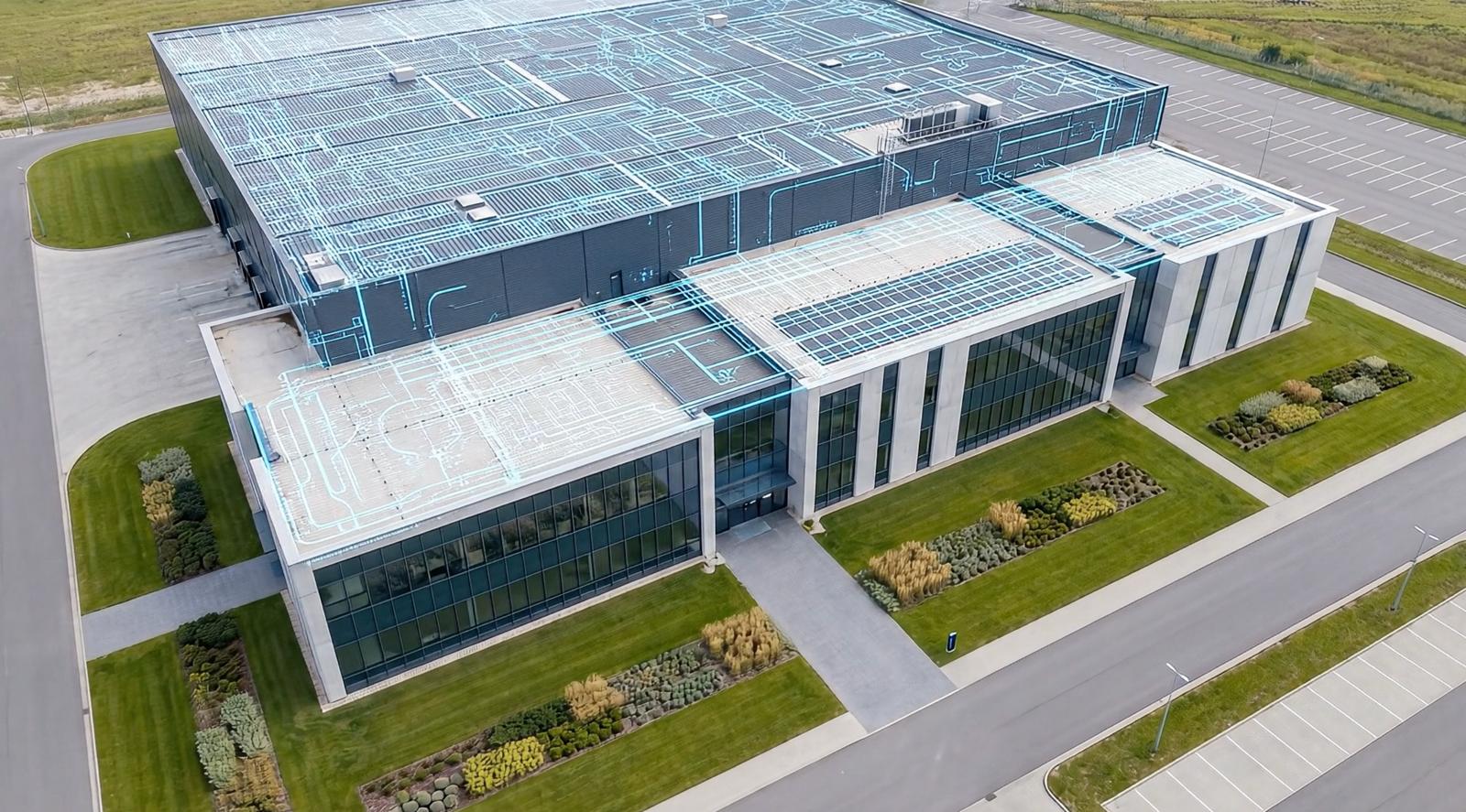 Monitoraggio predittivo di un edificio industriale con INDRA Edificio industriale controllato attraverso un sistema digitale di monitoraggio predittivo
